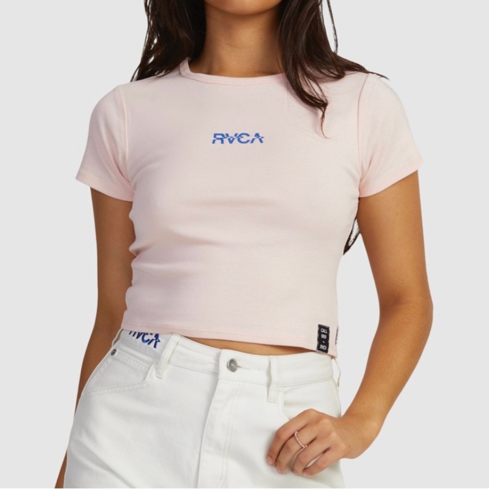 RVCA Light Pink Crop Baby Top